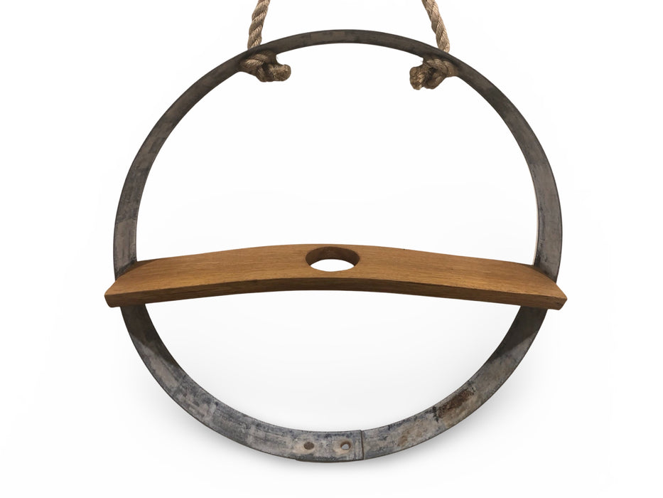 Barrel Hoop With Shelf & Hanging Plant